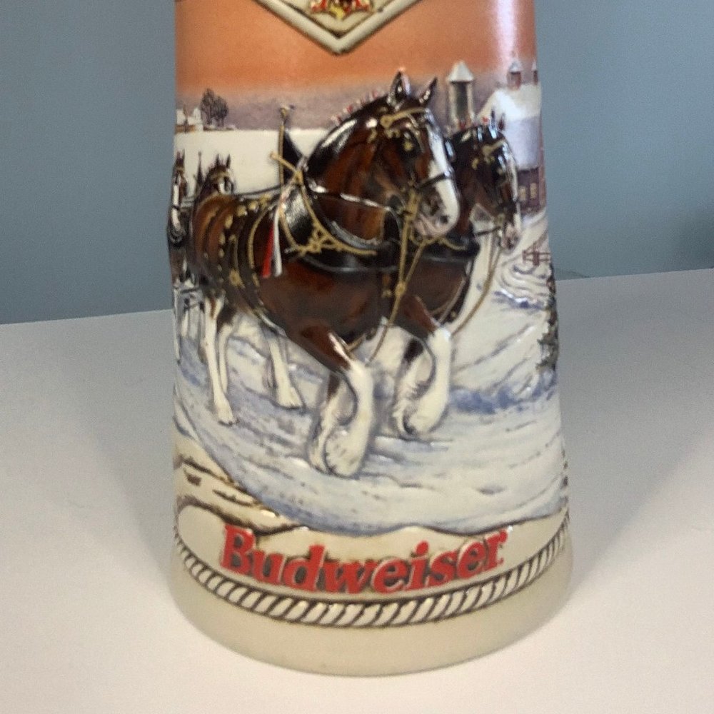 1996 Budweiser Holiday Stein American Homestead Collector